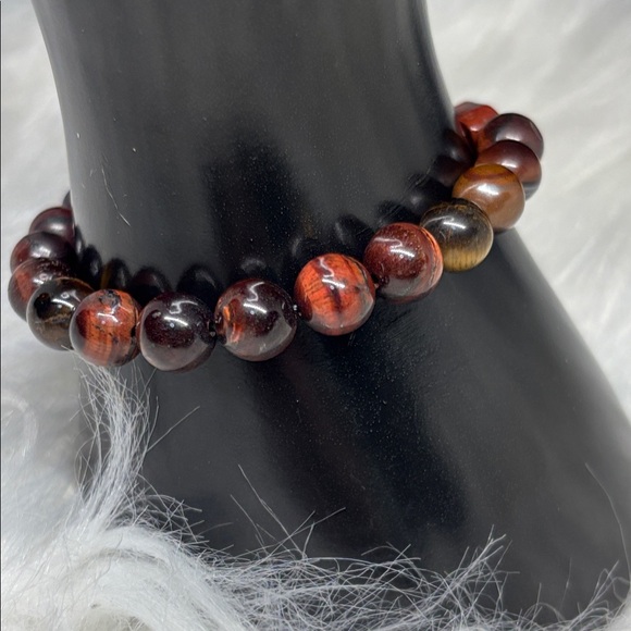 Red Jasper and Red Tigers Eye Stretch Bracelet - Picture 3 of 3